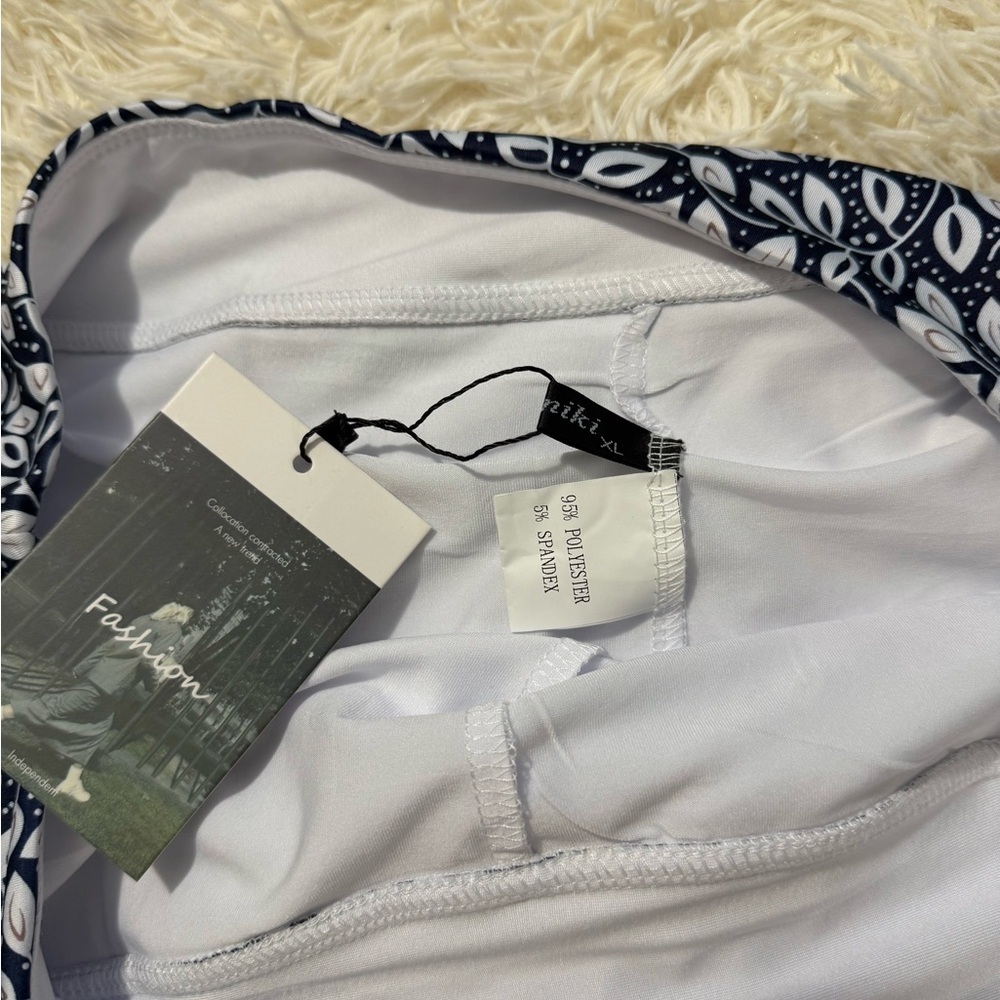 🆕 White and Blue A-Line Mini Skirt for Casual Wear - Picture 5 of 7